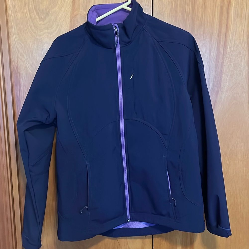 Double Diamond Women's Blue Purple Softshell Gorpcore Winter Jacket Large